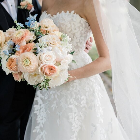 Mira Zwillinger, Charla Dress and Matching Veil, Size 6 - Picture 6 of 8